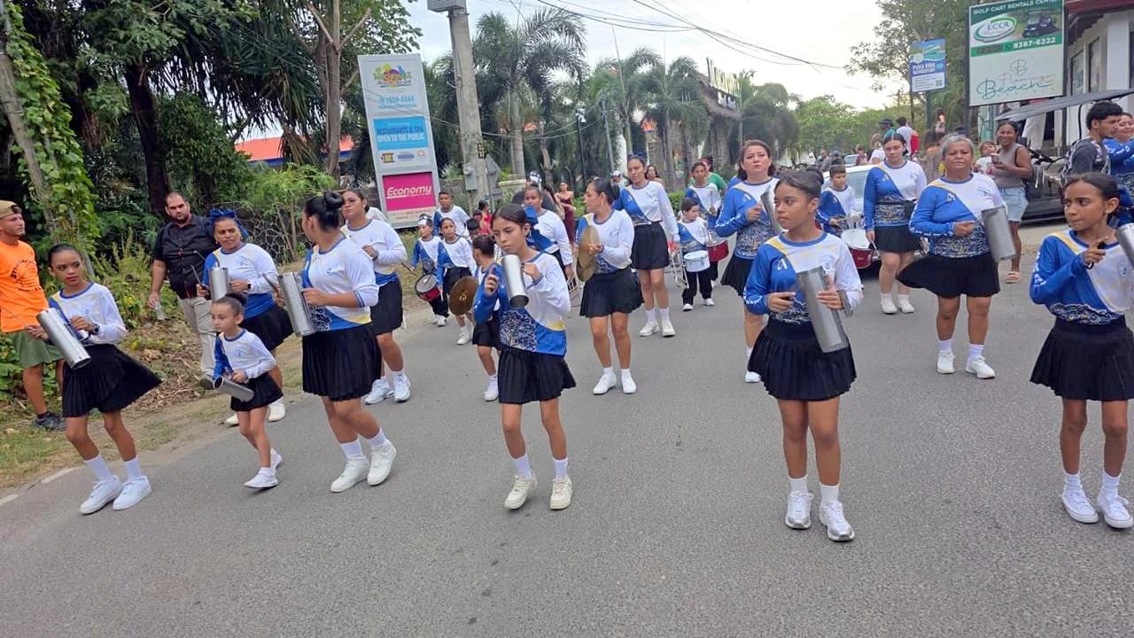 Brasilito band leading the town parade